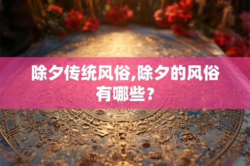 除夕传统风俗,除夕的风俗有哪些？