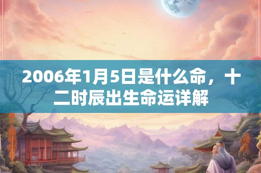 2006年1月5日是什么命，十二时辰出生命运详解