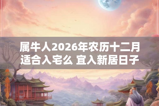 属牛人2026年农历十二月适合入宅么 宜入新居日子查询 属牛人2026年农历十二月适合入宅么 宜入新居日子查询