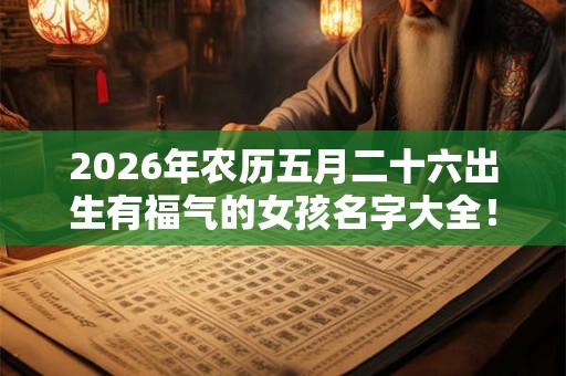 2026年农历五月二十六出生有福气的女孩名字大全！