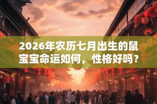 2026年农历七月出生的鼠宝宝命运如何，性格好吗？