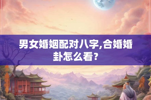 男女婚姻配对八字,合婚婚卦怎么看？