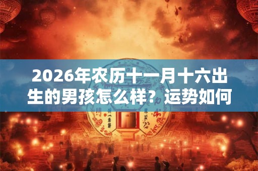 2026年农历十一月十六出生的男孩怎么样？运势如何？