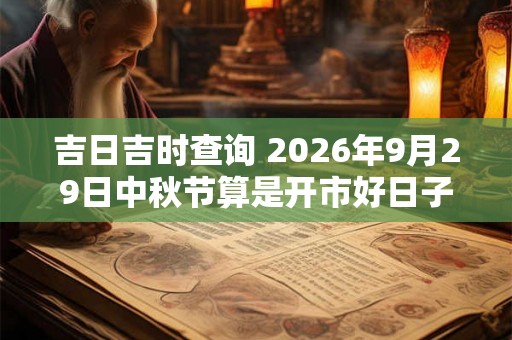 吉日吉时查询 2026年9月29日中秋节算是开市好日子吗