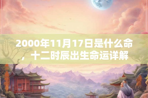 2000年11月17日是什么命，十二时辰出生命运详解
