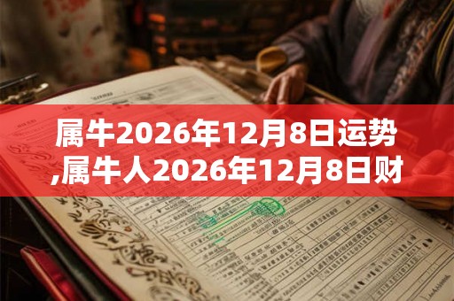属牛2026年12月8日运势,属牛人2026年12月8日财运,生肖牛2026年12月8日运势