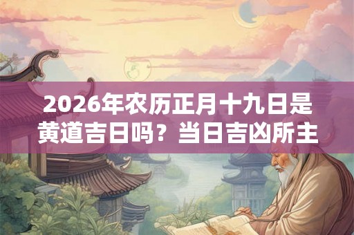 2026年农历正月十九日是黄道吉日吗？当日吉凶所主