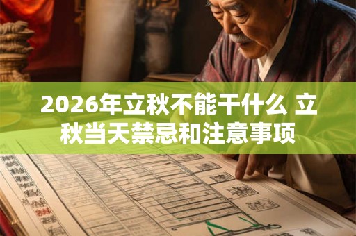 2026年立秋不能干什么 立秋当天禁忌和注意事项