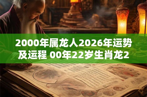 2000年属龙人2026年运势及运程 00年22岁生肖龙2026年每月运势