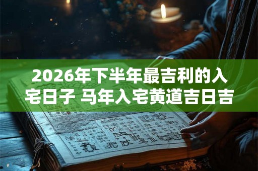 2026年下半年最吉利的入宅日子 马年入宅黄道吉日吉时查询