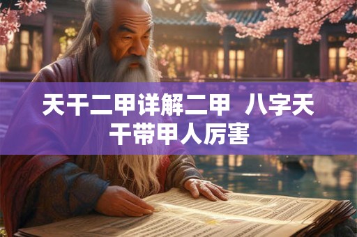 天干二甲详解二甲 八字天干带甲人厉害 天干二甲详解二甲 八字天干带甲人厉害