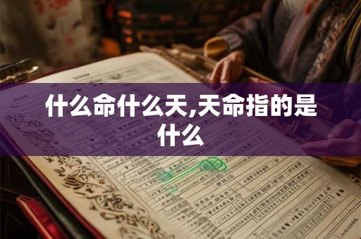 什么命什么天,天命指的是什么 什么命什么天,天命指的是什么