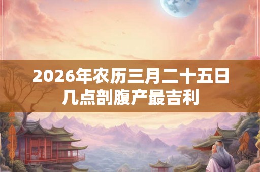 2026年农历三月二十五日几点剖腹产最吉利 2026年农历三月二十五日几点剖腹产最吉利