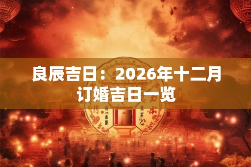 良辰吉日:2026年十二月订婚吉日一览 良辰吉日:2026年十二月订婚吉日一览