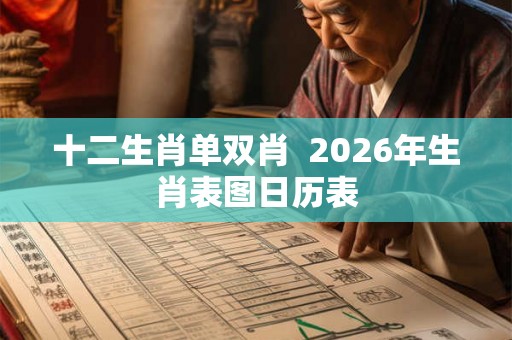 十二生肖单双肖  2026年生肖表图日历表