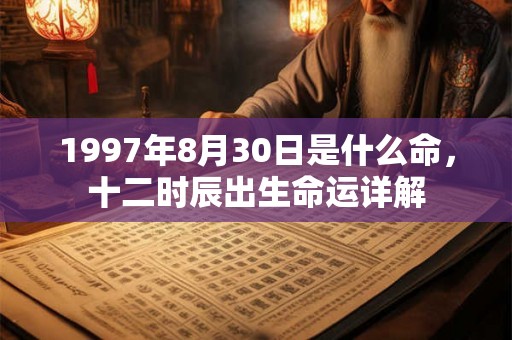 1997年8月30日是什么命，十二时辰出生命运详解