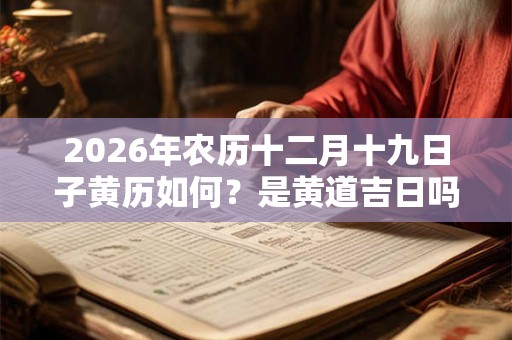 2026年农历十二月十九日子黄历如何？是黄道吉日吗？