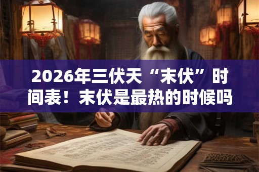 2026年三伏天“末伏”时间表！末伏是最热的时候吗？