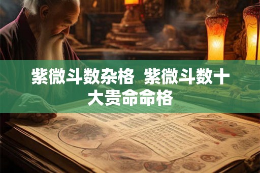 紫微斗数杂格  紫微斗数十大贵命命格