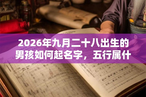 2026年九月二十八出生的男孩如何起名字，五行属什么