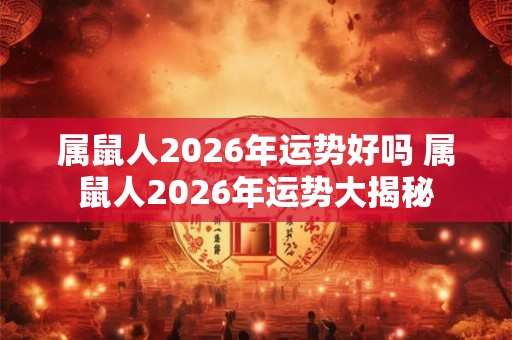 属鼠人2026年运势好吗 属鼠人2026年运势大揭秘
