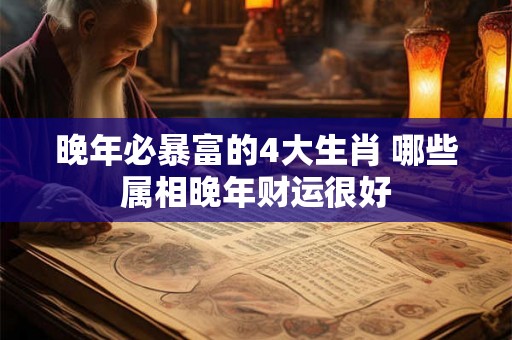 晚年必暴富的4大生肖 哪些属相晚年财运很好
