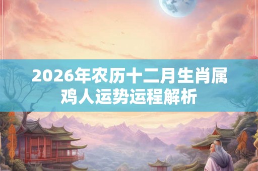 2026年农历十二月生肖属鸡人运势运程解析