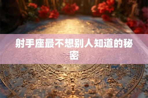 射手座最不想别人知道的秘密