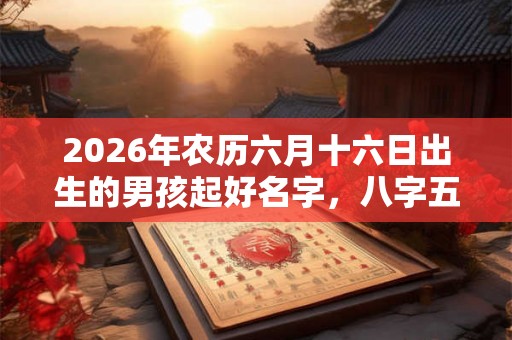 2026年农历六月十六日出生的男孩起好名字，八字五行起名大全