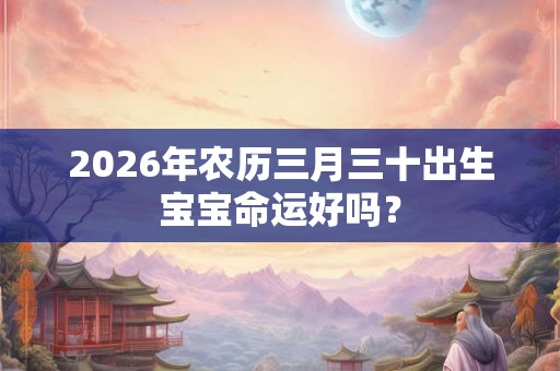 2026年农历三月三十出生宝宝命运好吗？