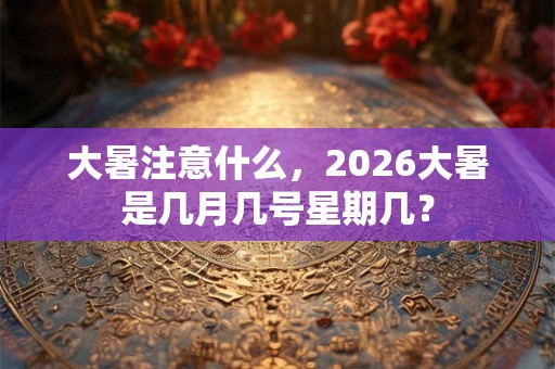 大暑注意什么，2026大暑是几月几号星期几？
