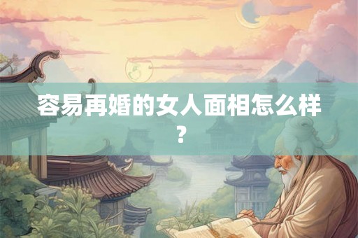 容易再婚的女人面相怎么样？