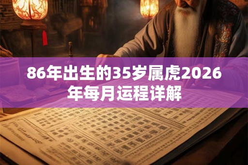 86年出生的35岁属虎2026年每月运程详解