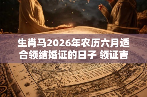 生肖马2026年农历六月适合领结婚证的日子 领证吉日一览表