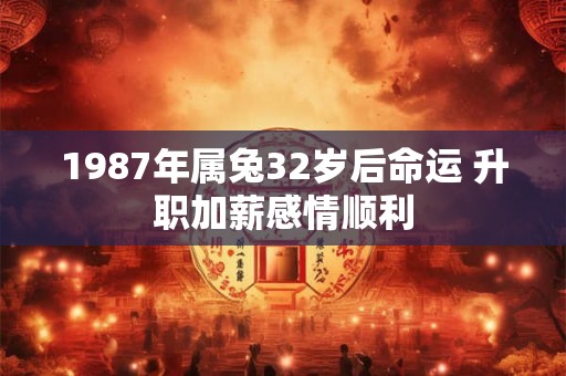 1987年属兔32岁后命运 升职加薪感情顺利