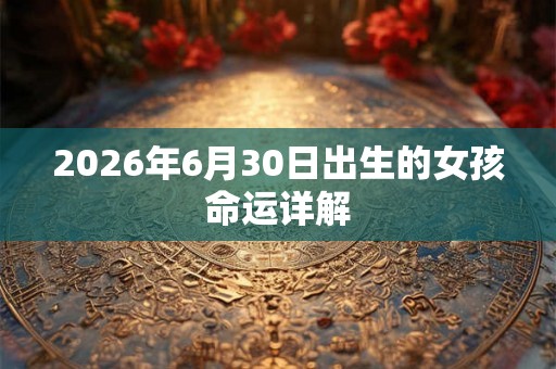 2026年6月30日出生的女孩命运详解