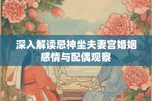 深入解读忌神坐夫妻宫婚姻感情与配偶观察