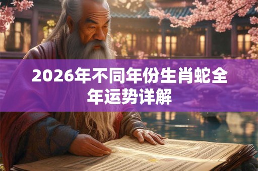 2026年不同年份生肖蛇全年运势详解 2026年不同年份生肖蛇全年运势详解