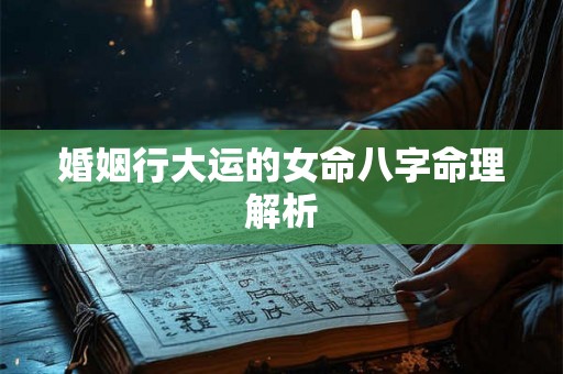 婚姻行大运的女命八字命理解析