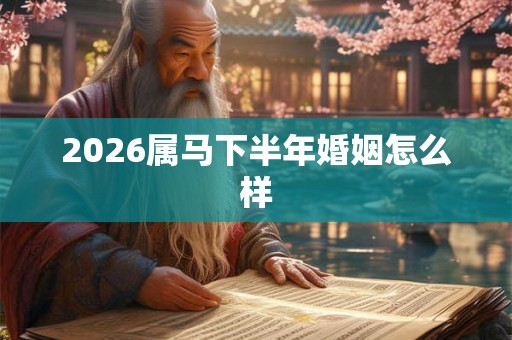 2026属马下半年婚姻怎么样