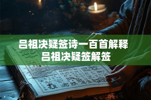 吕祖决疑签诗一百首解释  吕祖决疑签解签