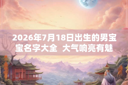 2026年7月18日出生的男宝宝名字大全  大气响亮有魅力