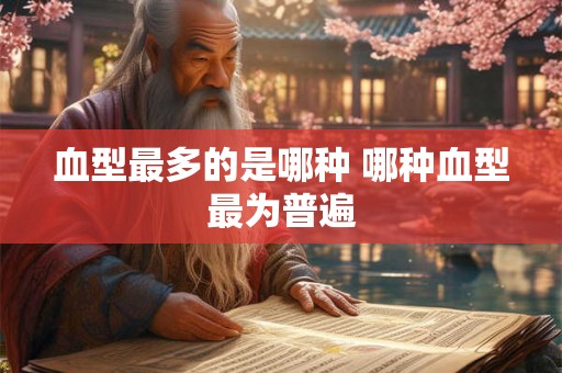血型最多的是哪种 哪种血型最为普遍