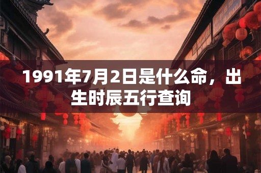 1991年7月2日是什么命，出生时辰五行查询