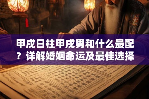 甲戌日柱甲戌男和什么最配？详解婚姻命运及最佳选择