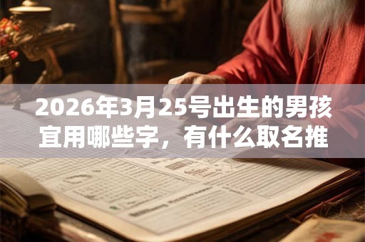 2026年3月25号出生的男孩宜用哪些字，有什么取名推荐？
