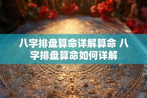 八字排盘算命详解算命 八字排盘算命如何详解 八字排盘算命详解算命 八字排盘算命如何详解
