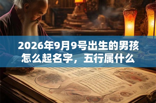 2026年9月9号出生的男孩怎么起名字，五行属什么