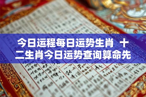 今日运程每日运势生肖  十二生肖今日运势查询算命先生