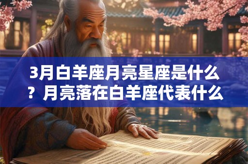 3月白羊座月亮星座是什么？月亮落在白羊座代表什么？